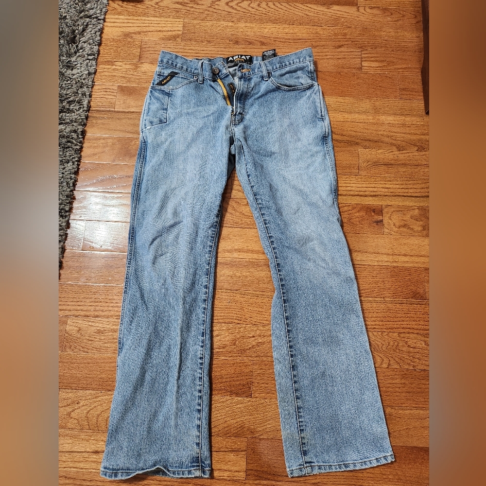 Ariat Men's Jeans Rebar M4 Lowrise Boot Bootcut Work Jeans 34/34